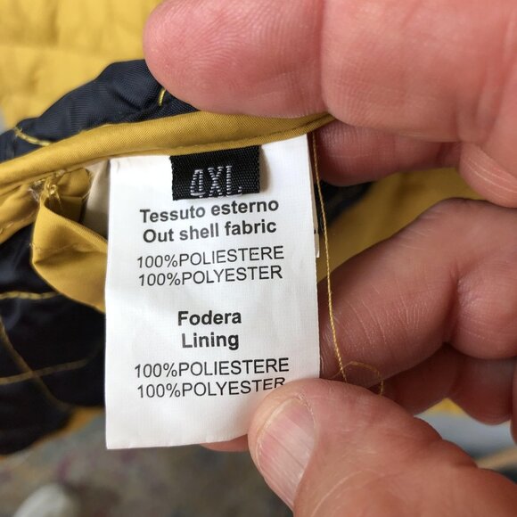 Happer Man Jacket Mens 2XL Yellow Brown Corduroy Collar Quilted Outdoor Coat - Picture 13 of 16